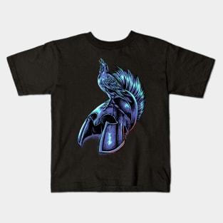 Crow on helmet of a Spartan Kids T-Shirt